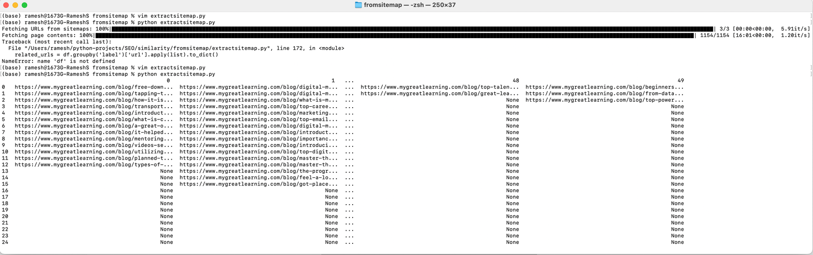 Exdcuting Python Script